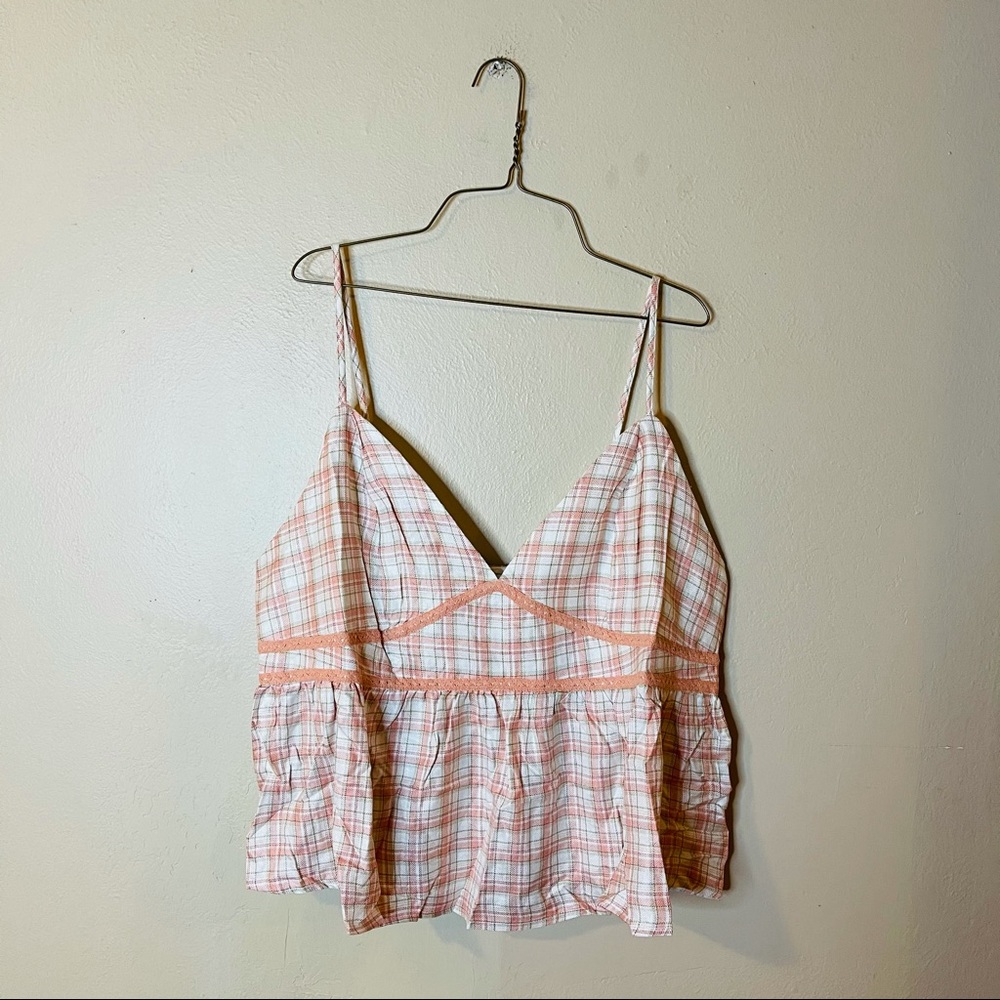 NWT Plaid Cami Style Blouse